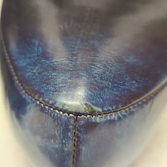 Alexander Wang Constance Black Leather Booties Blue Cast Died Toes Ultra High 8 - Picture 12 of 14